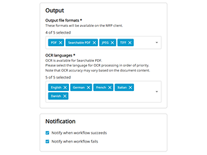 TA Cloud Capture Ausgabeformate definieren TA Cloud Capture Ausgabeformate definieren